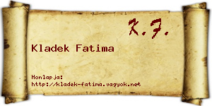Kladek Fatima névjegykártya